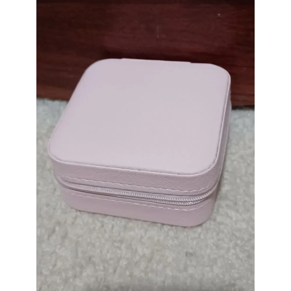 Faux Leather Pink Travel Jewelry Box - Picture 1 of 3